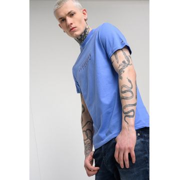 Tricou cu imprimeu logo - Albastru lavanda