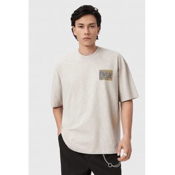 Tricou de bumbac cu imprimeu pe spate - Galben/Gri deschis melange/Albastru