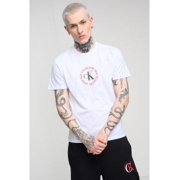 Tricou de bumbac cu logo - Alb optic