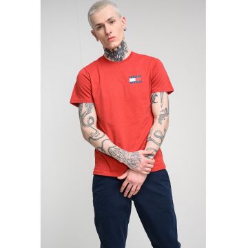 Tricou de bumbac cu logo - Caramiziu