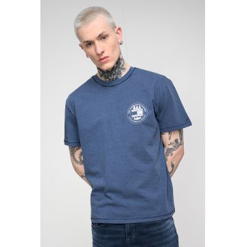 Tricou de bumbac lejer - Bleumarin