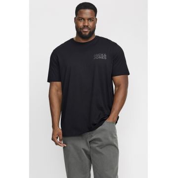 Tricou de bumbac organic cu decolteu la baza gatului - Negru