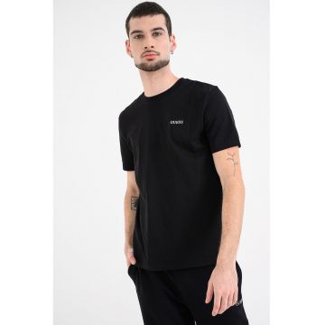 Tricou de bumbac pentru antrenament - Negru/Argintiu