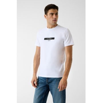 Tricou din amestec de bumbac cu detaliu logo - Negru/Alb murdar