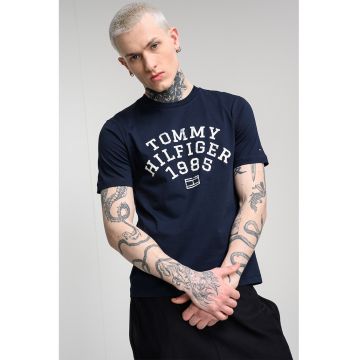 Tricou din bumbac cu imprimeu - Bleumarin