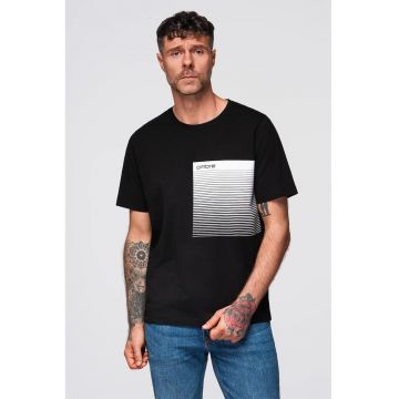 Tricou din bumbac cu imprimeu grafic - Alb/Negru