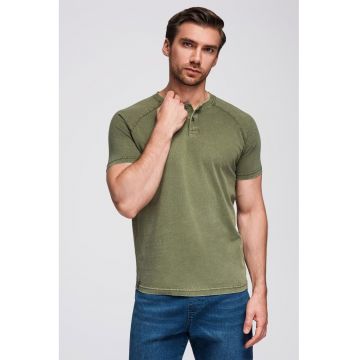 Tricou din bumbac cu maneci raglan - Kaki