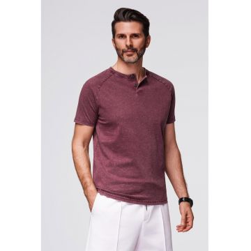 Tricou din bumbac cu maneci raglan - Rosu capsuna