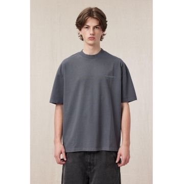 Tricou lejer de bumbac - Gri carbune