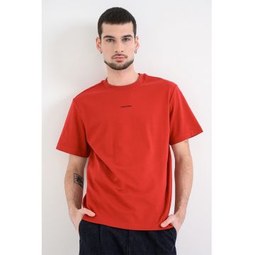 Tricou lejer din bumbac pique - Rosu