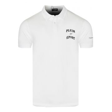 Tricou polo barbatesc  alb – stil casual sport din bumbac elastic - Alb