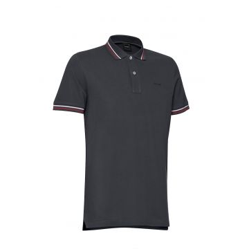 Tricou polo din bumbac cu model uni - Albastru ultramarin