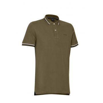 Tricou polo din bumbac cu model uni - Kaki