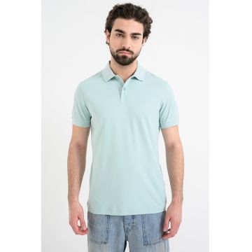 Tricou polo regular fit cu detaliu logo discret Pio - Verde menta