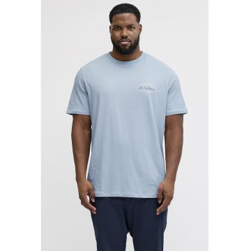 Tricou regular fit cu imprimeu pe piept - Albastru pastel
