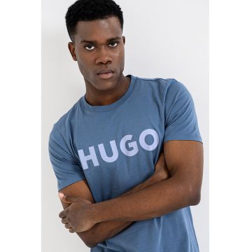 Tricou regular fit cu logo cauciucat Dulivio - Albastru lavanda