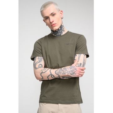 Tricou slim fit cu logo - Verde inchis