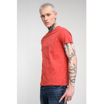 Tricou slim fit de bumbac - Rosu vermillion