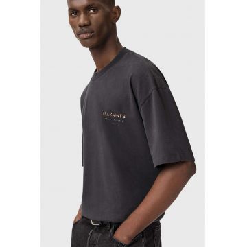 Tricou supradimensionat din bumbac organic cu logo Underground - Maro/Galben/Negru stins