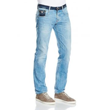 Blugi slim fit cu nasturi -