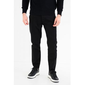 Blugi slim fit cu talie medie - Negru