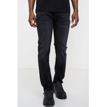 Blugi slim fit low-cut - Gri antracit