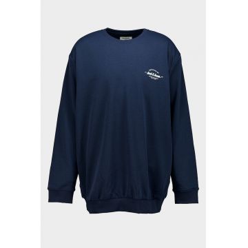 Bluza de trening din amestec de bumbac organic - Verde lime/Bleumarin