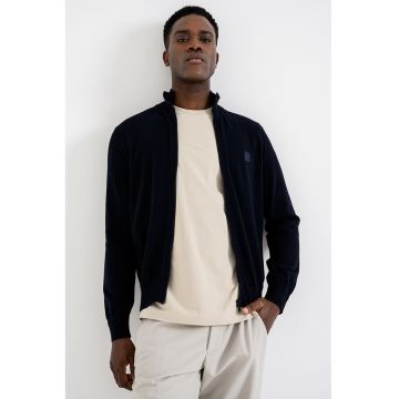 Bluza de trening din amestec de casmir cu fermoar - Negru stins