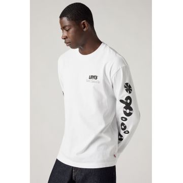 Bluza din bumbac Graphic Authentic - Alb/Negru