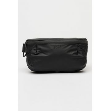 Borseta cu fermoar si bareta ajustabila - Negru