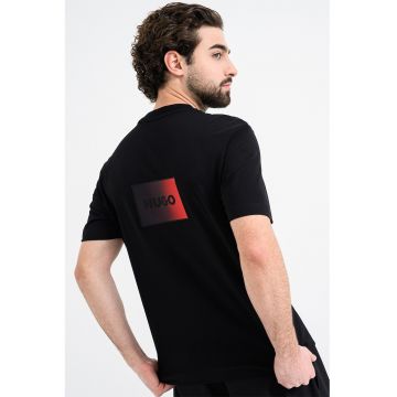 Camasa cu decolteu la baza gatului si logo Danoto - Rosu/Negru