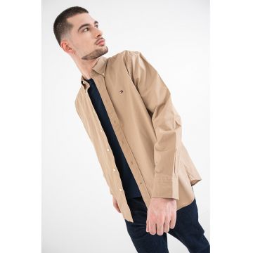 Camasa regular fit din bumbac - Maro taupe