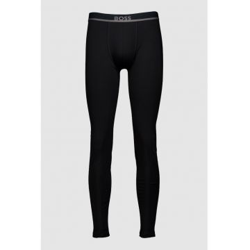 Colanti termici cu banda logo in talie - Negru
