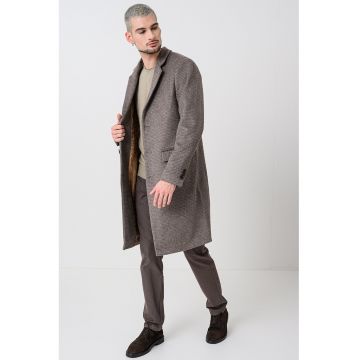 Haina din amestec de lana cu model - Maro inchis