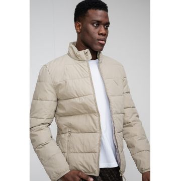 Jacheta regular-fit cu fermoar - Maro nisip/Maro camel/Grej