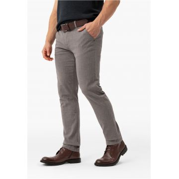 Pantaloni chino din bumbac - regular fit - cu un model fin -  R-Olaf - bej - 34-32