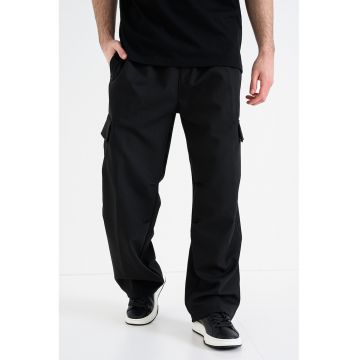 Pantaloni de trening cargo relaxed fit Fabio - Negru