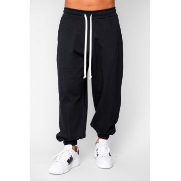 Pantaloni lung Baggy din 100% Bumbac - 400gr/mp Premium Edition Black 20196 - Negru