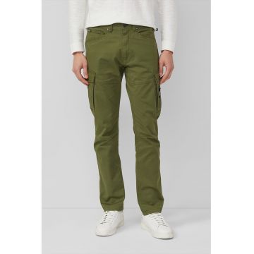 Pantaloni uni relaxed fit cu talie medie - Verde masliniu