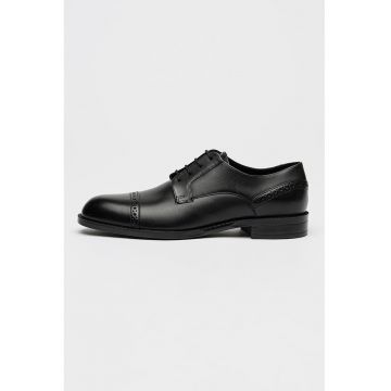 Pantofi din piele cu model brogue Tayil - Negru