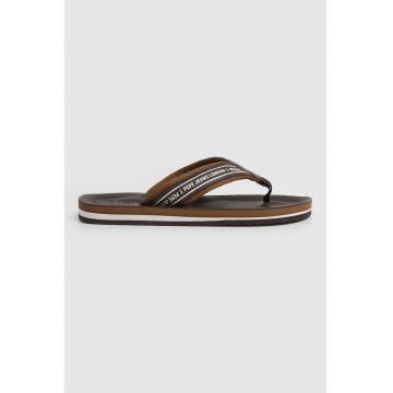 Papuci flip-flop cu logo - Maro inchis