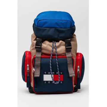Rucsac din material textil cu model colorblock Archive - Rosu/Negru/Albastru