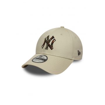 Sapca baseball cu logo cu model camuflaj 9Forty NY Yankees - Bej deschis