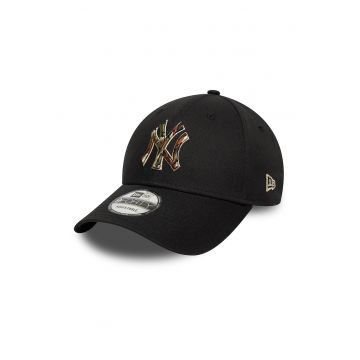 Sapca baseball cu logo cu model camuflaj 9Forty NY Yankees - Negru