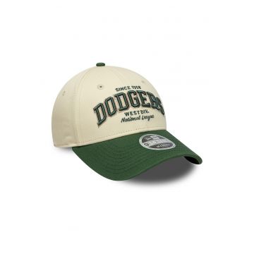 Sapca din bumbac cu broderie text 9Forty - Verde/Bej deschis