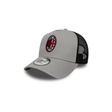 Sapca trucker cu aplicatii 9Forty AC Milan - Rosu/Negru/Gri deschis