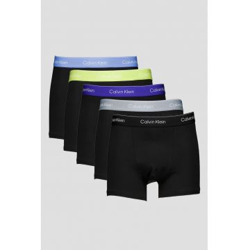 Set de boxeri cu banda logo - 5 perechi - Negru/Albastru royal/Verde lime