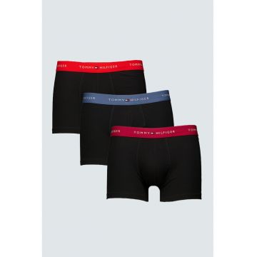 Set de boxeri cu banda logo in talie - 3 perechi - Negru/Albastru prafuit/Rosu vermillion