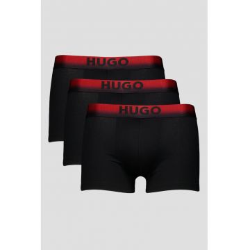 Set de boxeri cu banda logo in talie - 3 perechi - Rosu/Negru