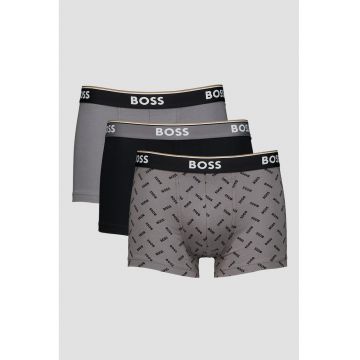 Set de boxeri din amestec de bumbac - 3 perechi - Gri/Negru